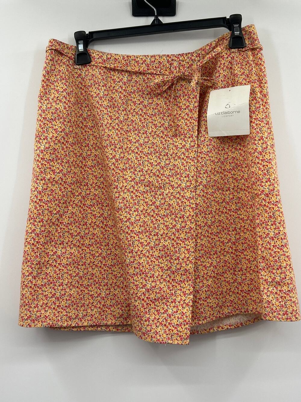NWT Liz Claiborne LizSport Skort Size 12 Floral Cotton Wrap Style Y2K Preppy